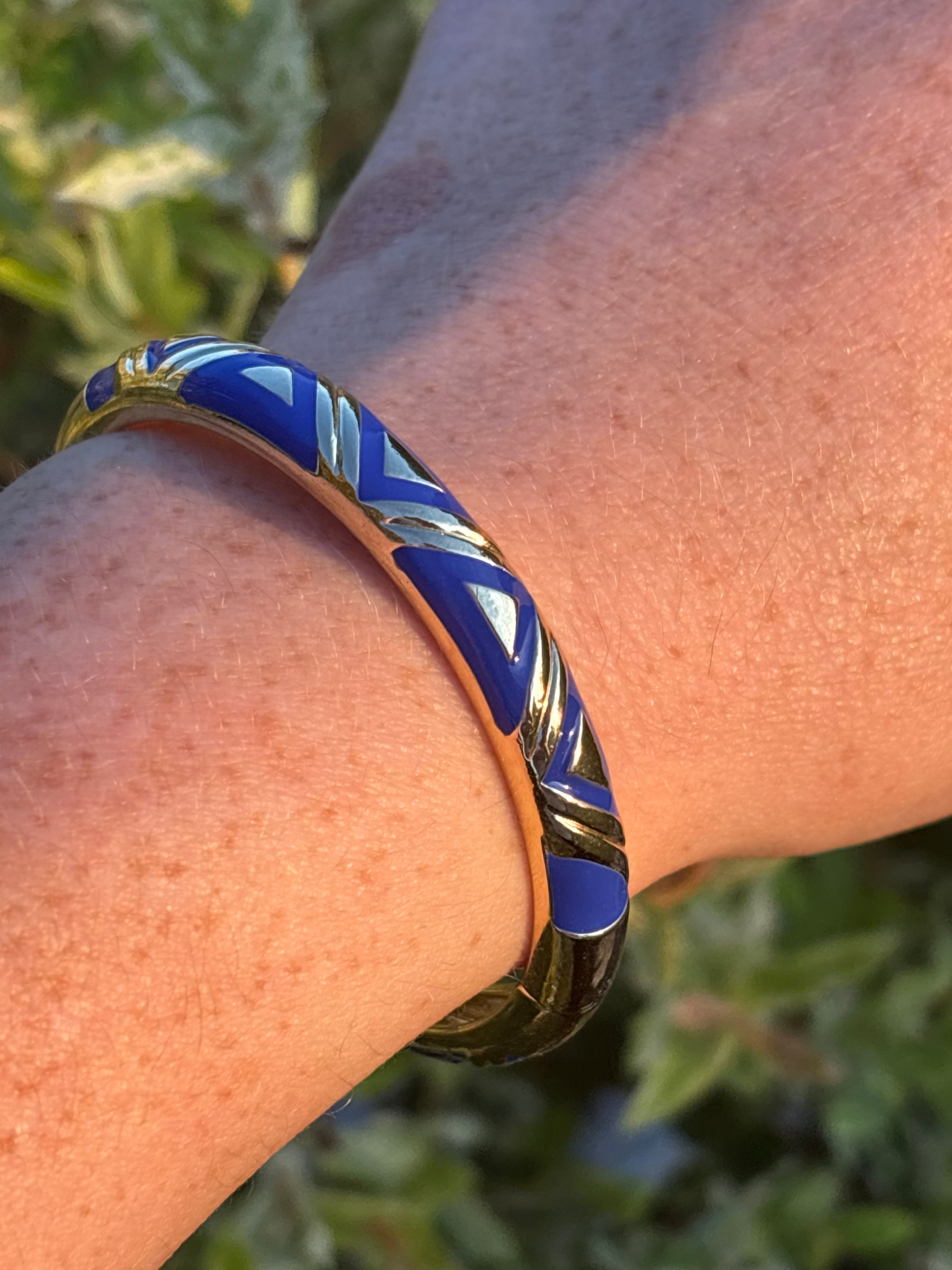 Bracelet bleu et doré