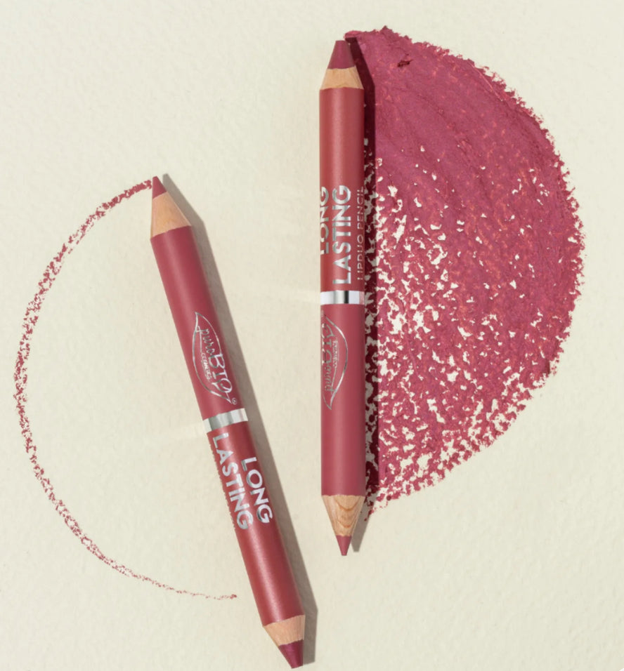Crayon lèvres BIO Duo Nude Rose  contour + rouge à lèvres
Double mine : précision et remplissage en un seul geste
Couleur intense et haute couvrance
Texture onctueuse et confortable
Longue tenue jusqu’à 8h
Double pointe innovante
Format jumbo : plus prati