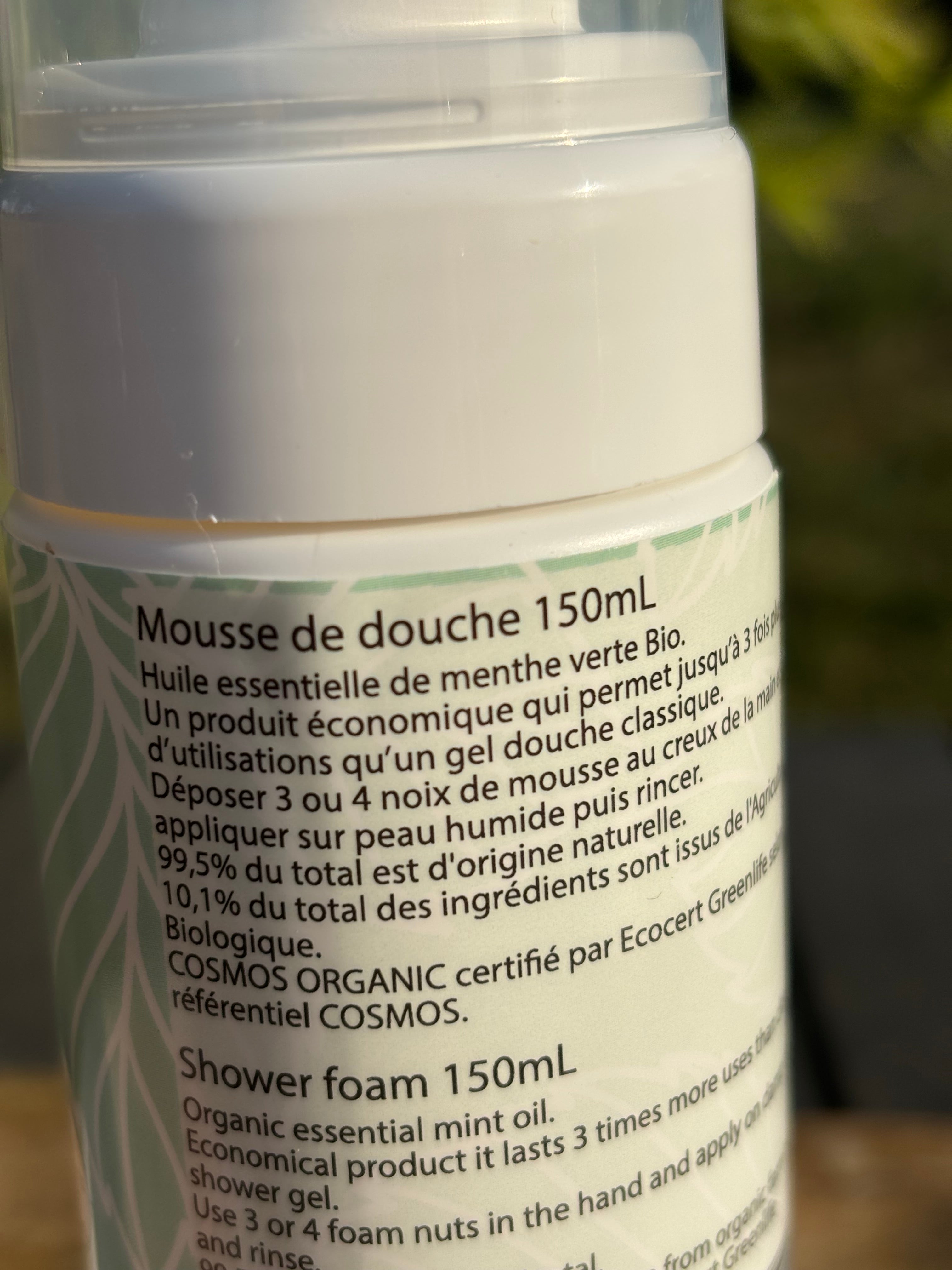 Mousse de douche menthe verte BIO 150ml