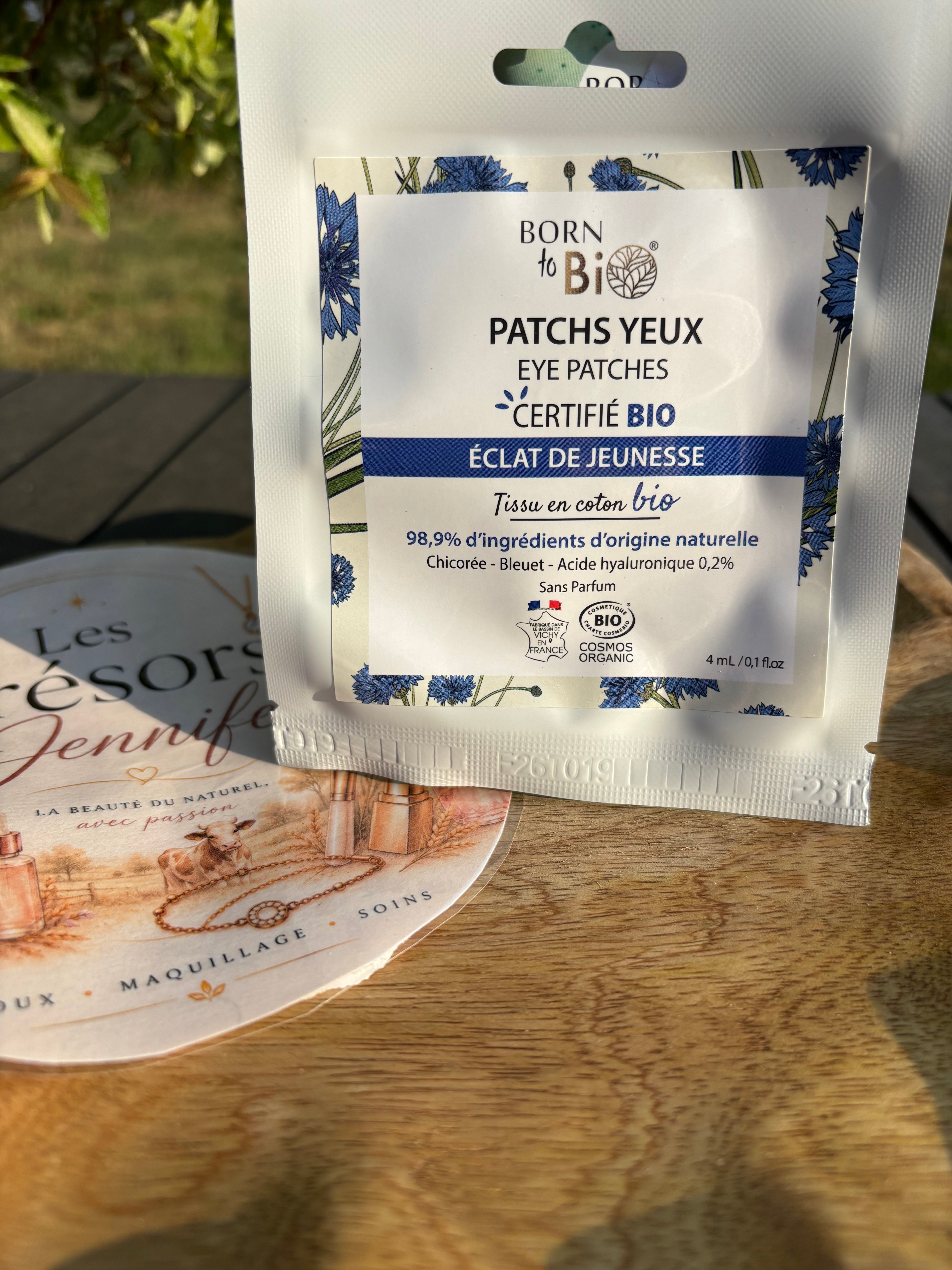 Patchs yeux certifié BIO éclat tissu en coton bio sans parfum