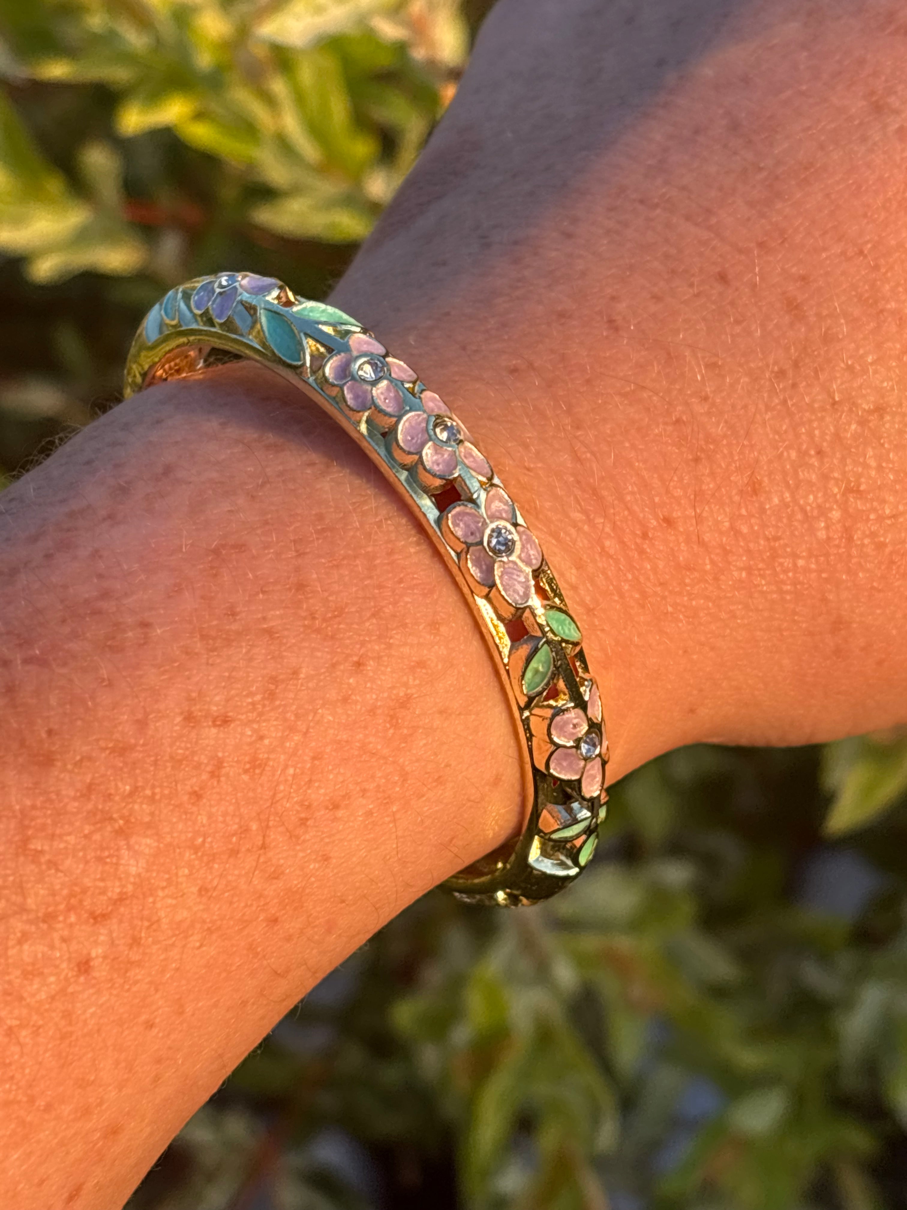 Bracelet vert pastel et parme