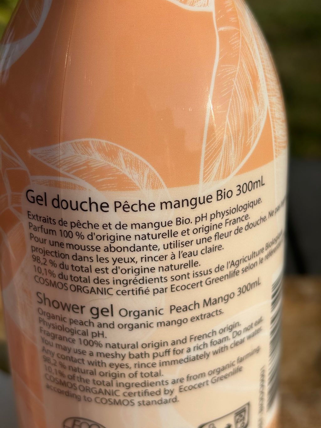 Gel douche pêche Mangue BIO 300ml